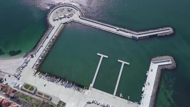 Birds Eye Uitzicht Een Klein Nieuw Gebouwd Dek Van Een — Stockvideo