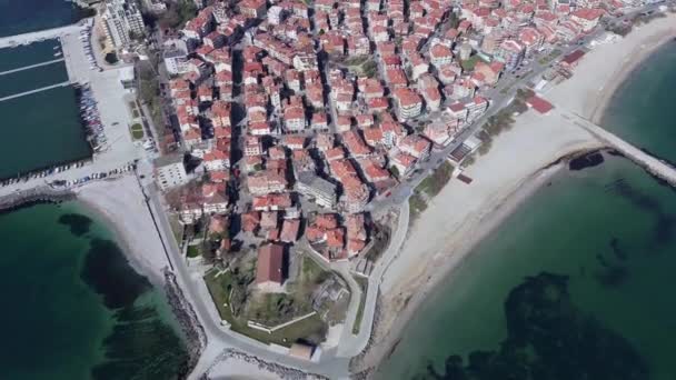 Vue Aérienne Une Petite Terrasse Nouvellement Construite Une Petite Ville — Video