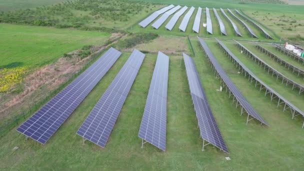 Modern Eco Friendly Large Solar Panels Generate Energy Suns Rays — 图库视频影像
