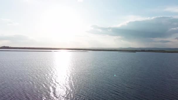 Boundless Calm Black Sea Cool Water Reflecting Light Extends Horizon — Stock videók