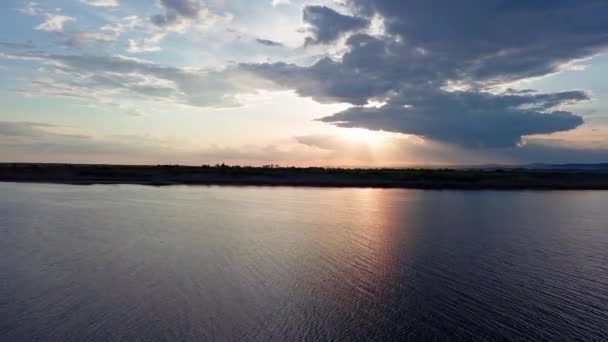 Boundless Calm Black Sea Cool Water Reflecting Light Extends Horizon — Stock Video