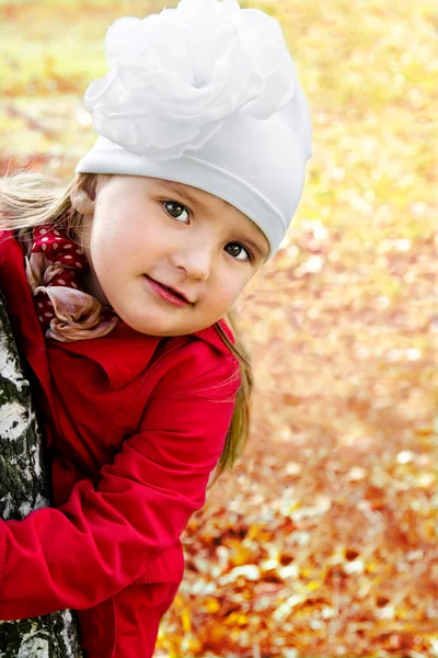 Autunno ritratto carino bambina — Foto Stock