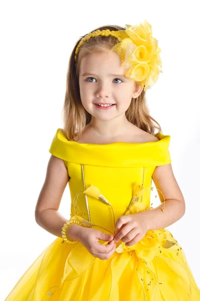 Retrato de menina bonito em vestido de princesa — Fotografia de Stock