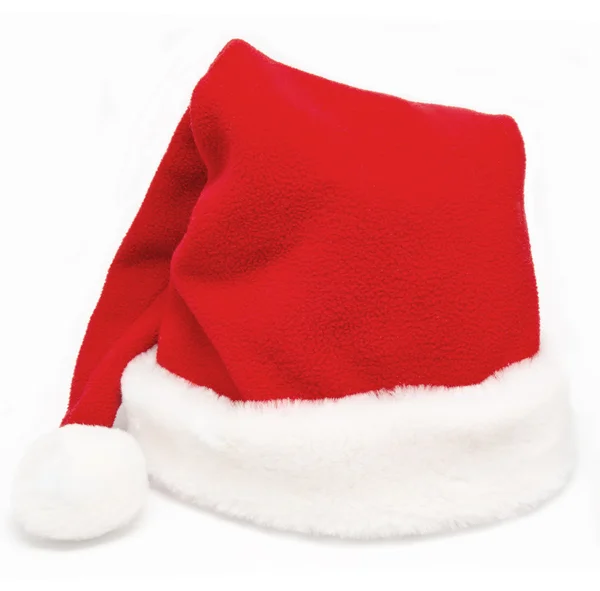 Single Santa Claus red hat isolated on white — Stock Photo, Image