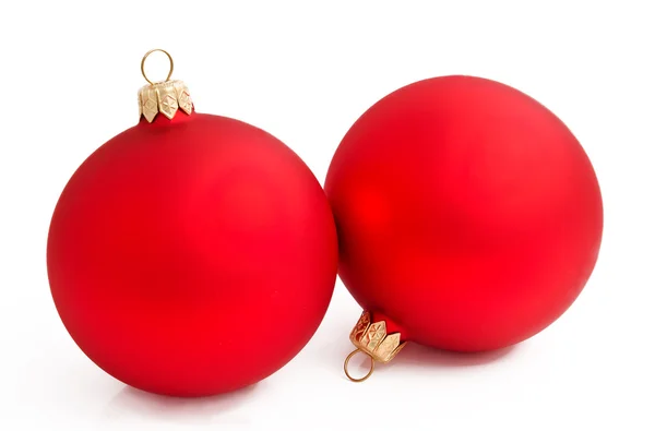 Dwie piłki Boże Narodzenie biały — Zdjęcie stockowe