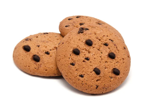白で隔離されるチョコレート ドロップ クッキー — ストック写真