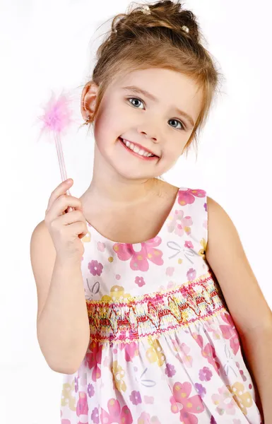 Portrait de mignonne petite fille en robe de princesse — Photo