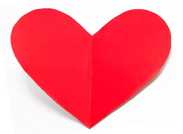 Coração de cartão de férias de dia de Valentim de papel isolado — Fotografia de Stock