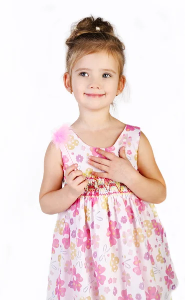 Retrato de linda niña sonriente en vestido de princesa — Foto de Stock