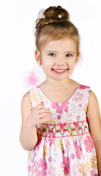 Portrait de mignonne petite fille souriante en robe de princesse — Photo