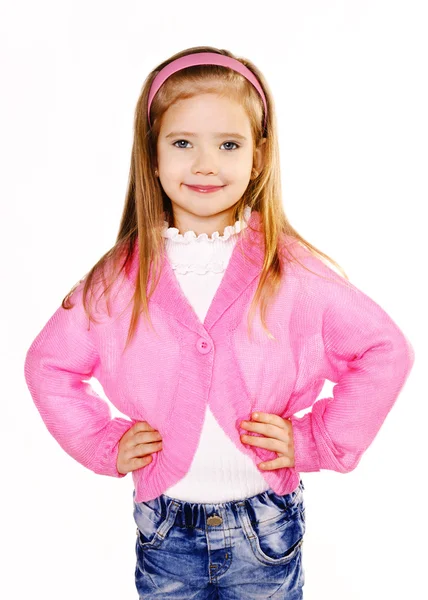 Retrato de menina bonito isolado — Fotografia de Stock