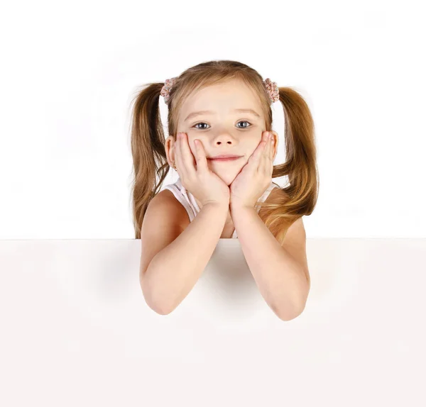 Sorrindo bonito menina pequena isolado — Fotografia de Stock