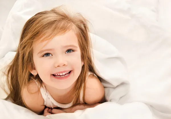 Adorable little girl awaked up — Stock Photo, Image