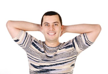 izole mutlu bir genç adam portresi