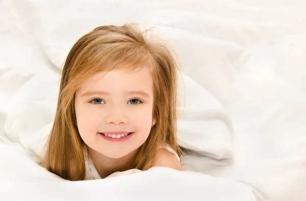 Adorable little girl awaked up — Stock Photo, Image