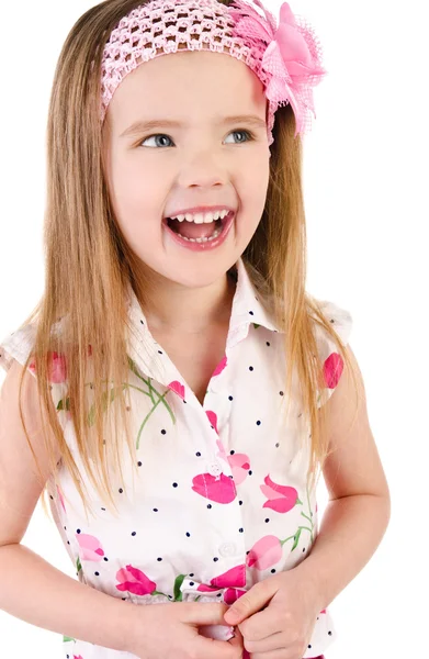 Portrait of laughing cute little girl isolated — Stock Photo, Image