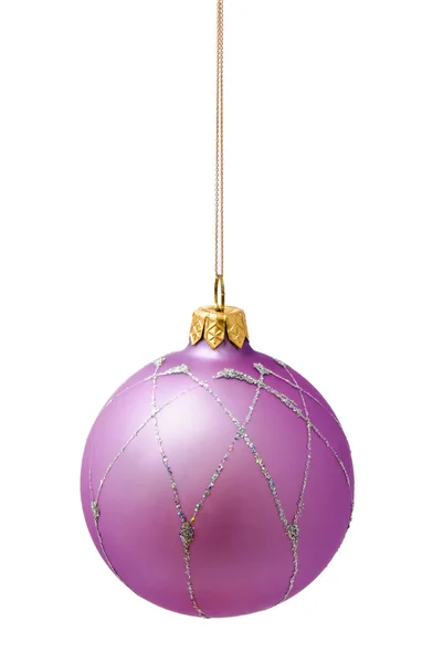 Perfect lilac christmas ball isolated — Stock Photo, Image