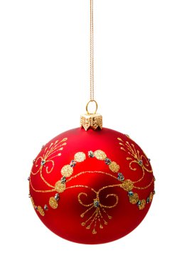 mükemmel bir beyaz izole kırmızı Noel top