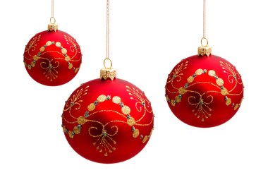 mükemmel Noel topları üzerinde beyaz izole