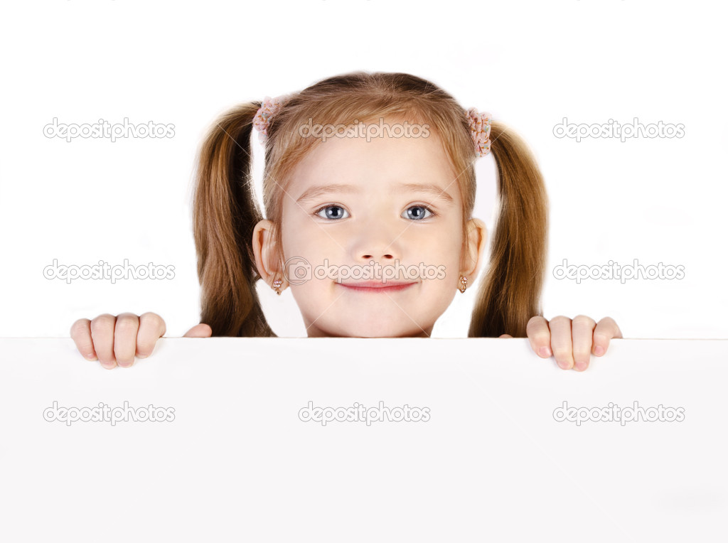 Smiling cute little girl isolated