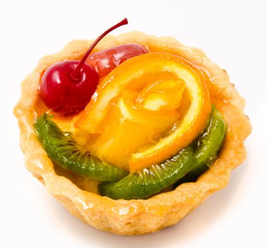 beyaz izole meyve ile cupcake