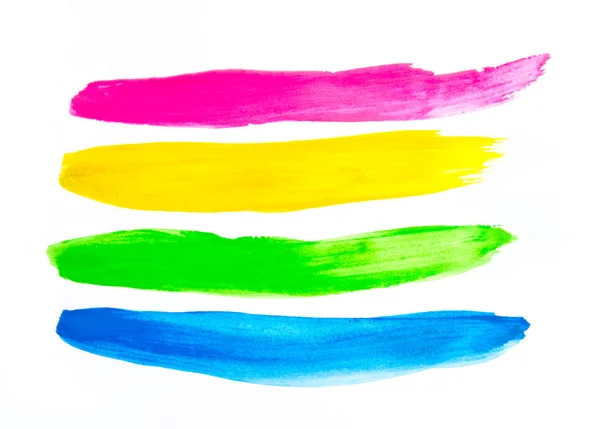 다채 로운 물감 솔을 사용 함 — 스톡 사진