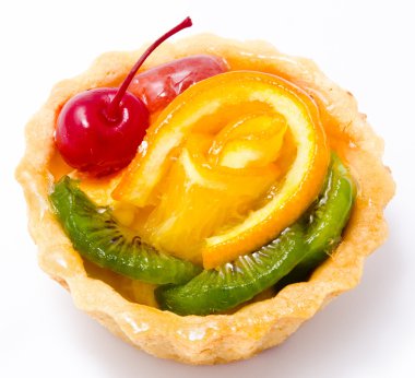 beyaz izole meyve ile cupcake