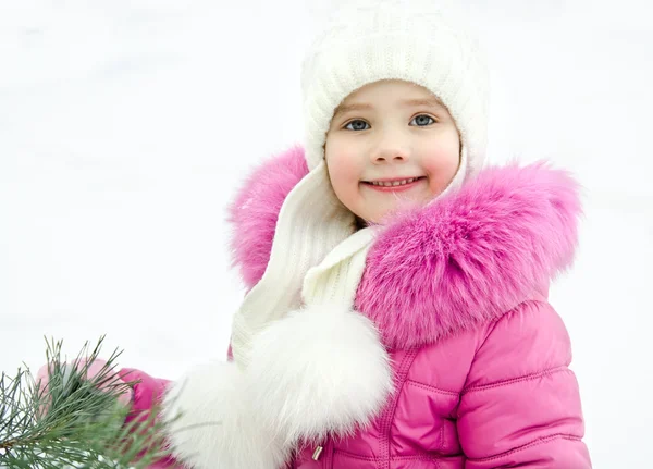 Outdoor portrait of beautiful little girl — Stock Photo, Image