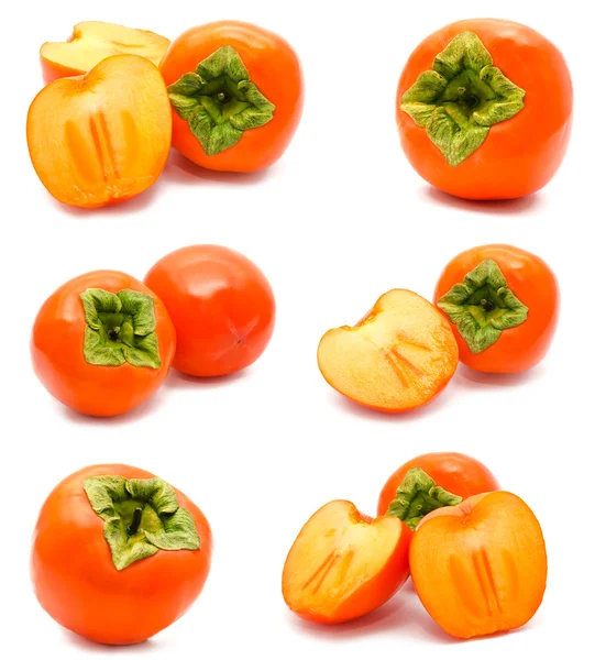 白で隔離されるオレンジ熟した柿 — ストック写真