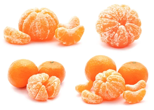 Colección de mandarinas de mandarinas aisladas sobre un blanco — Foto de Stock