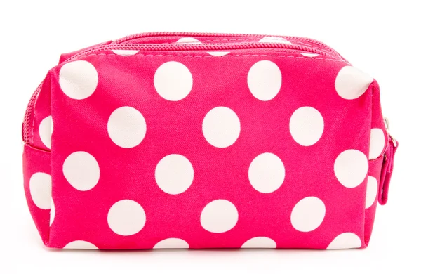 Růžová kosmetická taška izolovaných na bílém — Stock fotografie