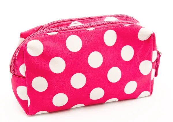 Pink cosmetic bag isolated on a white — Stock Photo, Image