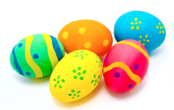 Colorful handmade easter eggs isolated — Stock Photo, Image