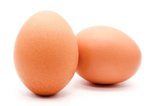 Brown chicken egg isolated on a white background — Stock Photo, Image