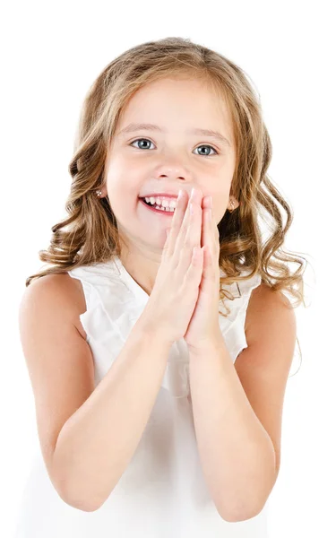 Retrato de feliz adorável menina isolada — Fotografia de Stock