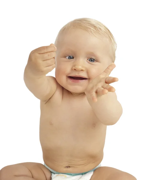 mutlu bebek eller hayat beyaz zemin üzerine