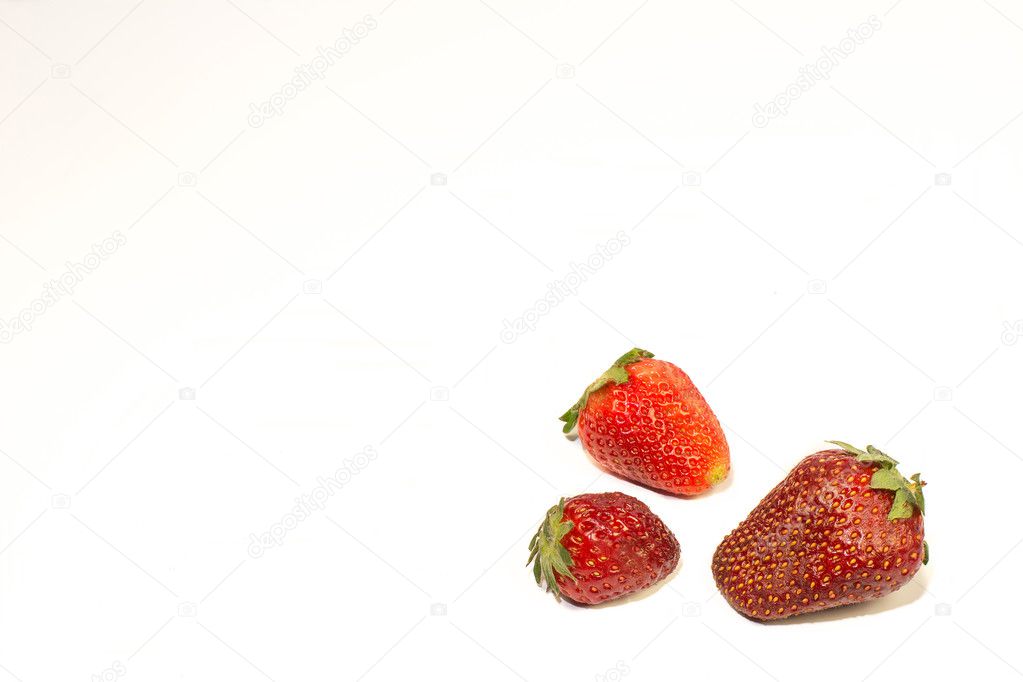 Several red strawberries