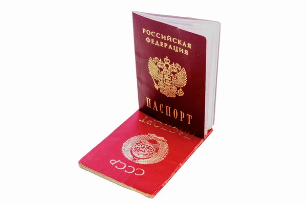 Ізолювати Російського Радянського Паспортів Стіл Білому Тлі — стокове фото