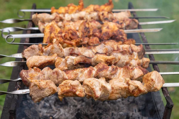 Barbecue All Aperto Sulla Griglia — Foto Stock