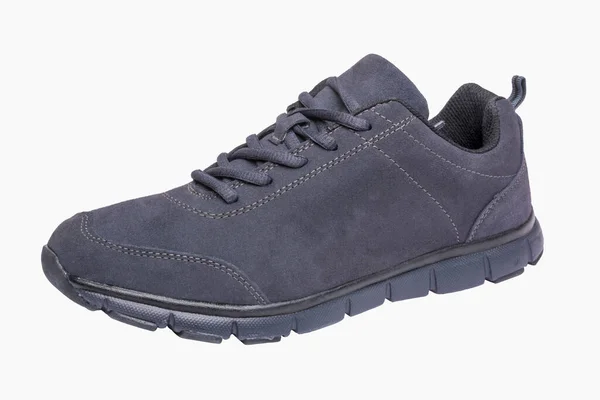 Men Dark Gray Faux Suede Trainers — Stock Photo, Image