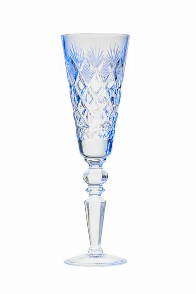 Verre Champagne Cristal Sur Fond Blanc — Photo