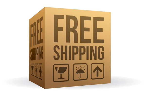 Free Shipping Box — Stock Vector