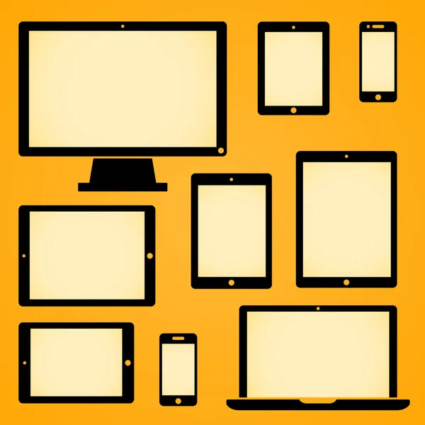 Symboles d'appareils mobiles — Image vectorielle