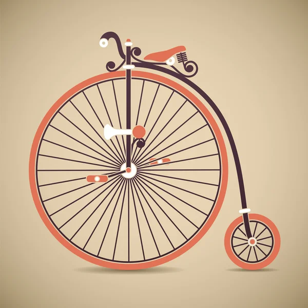 วินเทจ Penny Farthing จักรยานล้อขนาดใหญ่ — ภาพเวกเตอร์สต็อก