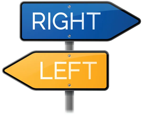 Right or Left Street Signs — Stock Vector