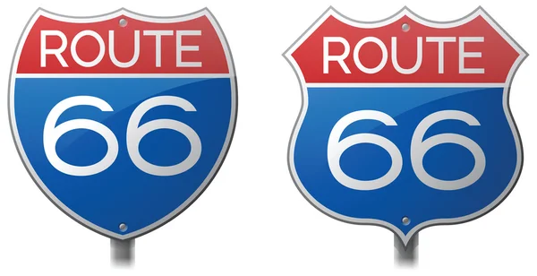 Route 66 Highway Signs — Stock Vector