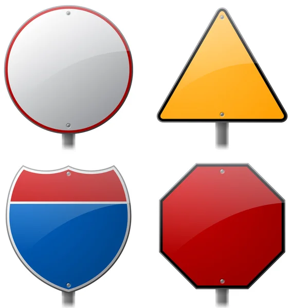 Panneaux routiers et routiers — Image vectorielle