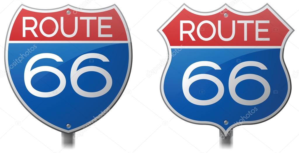 Route 66 Highway Signs