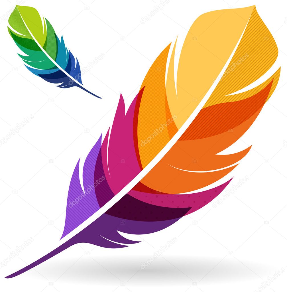 plumas de colores icono sobre fondo blanco, diseño colorido, ilustración  vectorial Imagen Vector de stock - Alamy