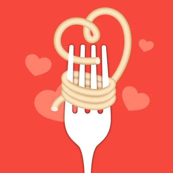 Fideos de amor — Vector de stock